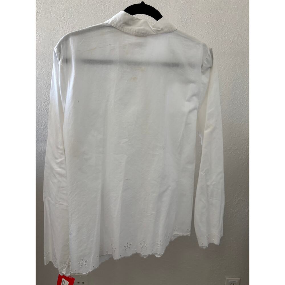 Isaac Mizrahi Embroidered Shirt Blouse WomensSize XXL White New - Picture 4 of 5